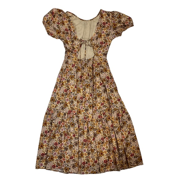 Madewell Puff-Sleeve Open-Back Midi Dress in Flora Field Size 00 - Picture 8 of 8